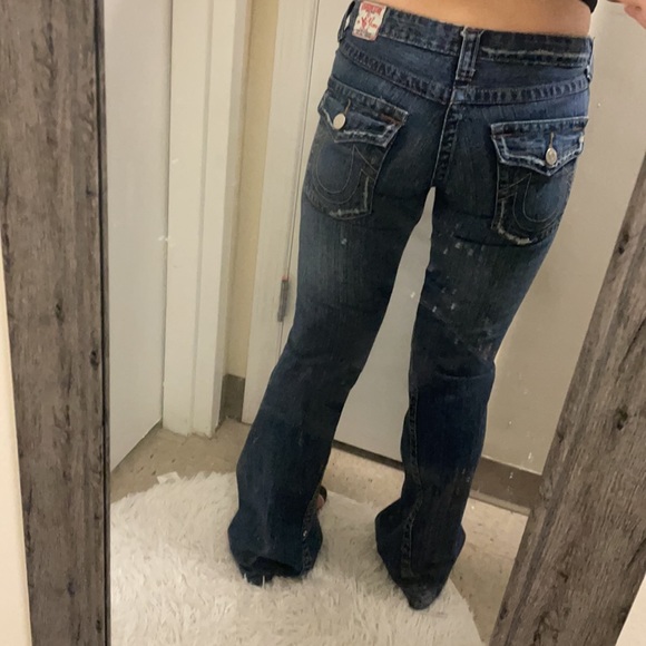Vintage True religion ripped blue jeans “wide ancle bell bottom” - Picture 2 of 2